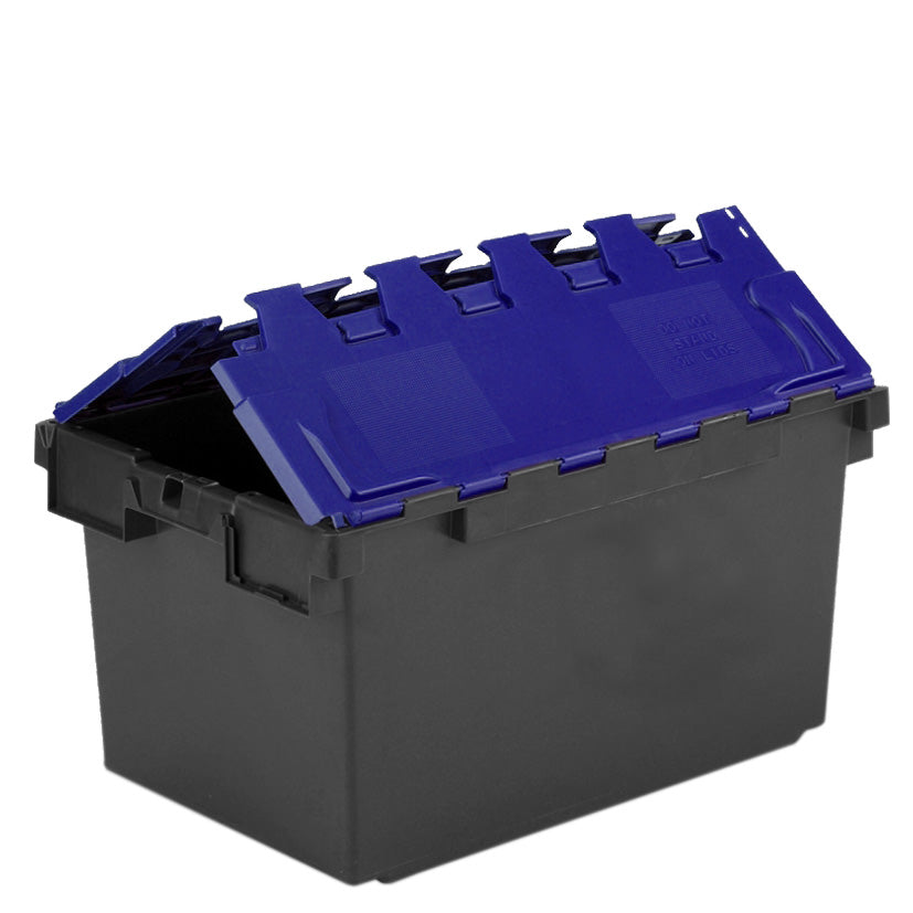 *Bundle of 5* Extra Large 80L Attached Lid Container Original Totebox - (710 x 460 x 368h mm)