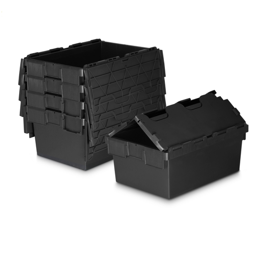 *Pallet of 80 with Dolly & Seals* 40L Attached Lid Container Original Totebox -  (600 x 400 x 250h mm)