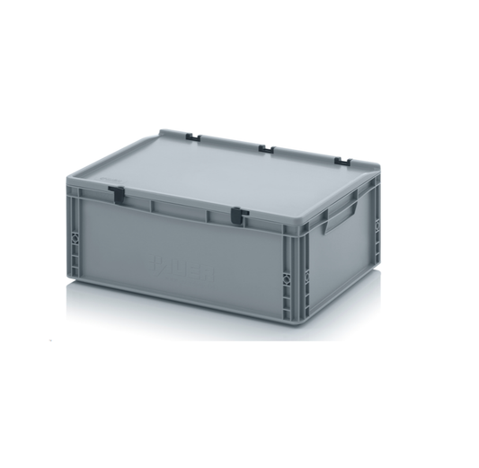 45L Euro Stacking Container With Lid Attached (600 x 400 x 235h mm)