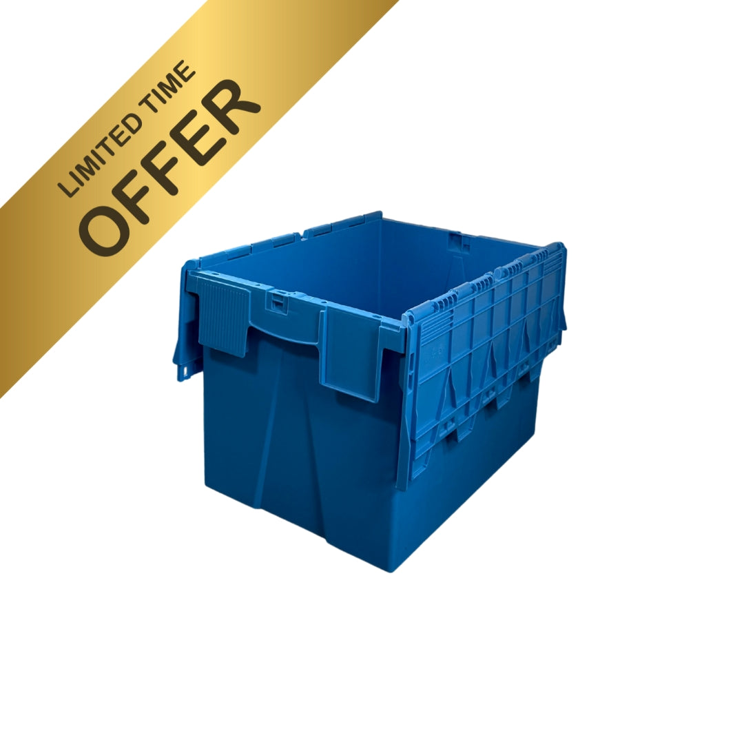 *Pallet of 75* 67L GatorTote (600x400x370mm) Extra Heavy Duty Industrial Attached Lid Box