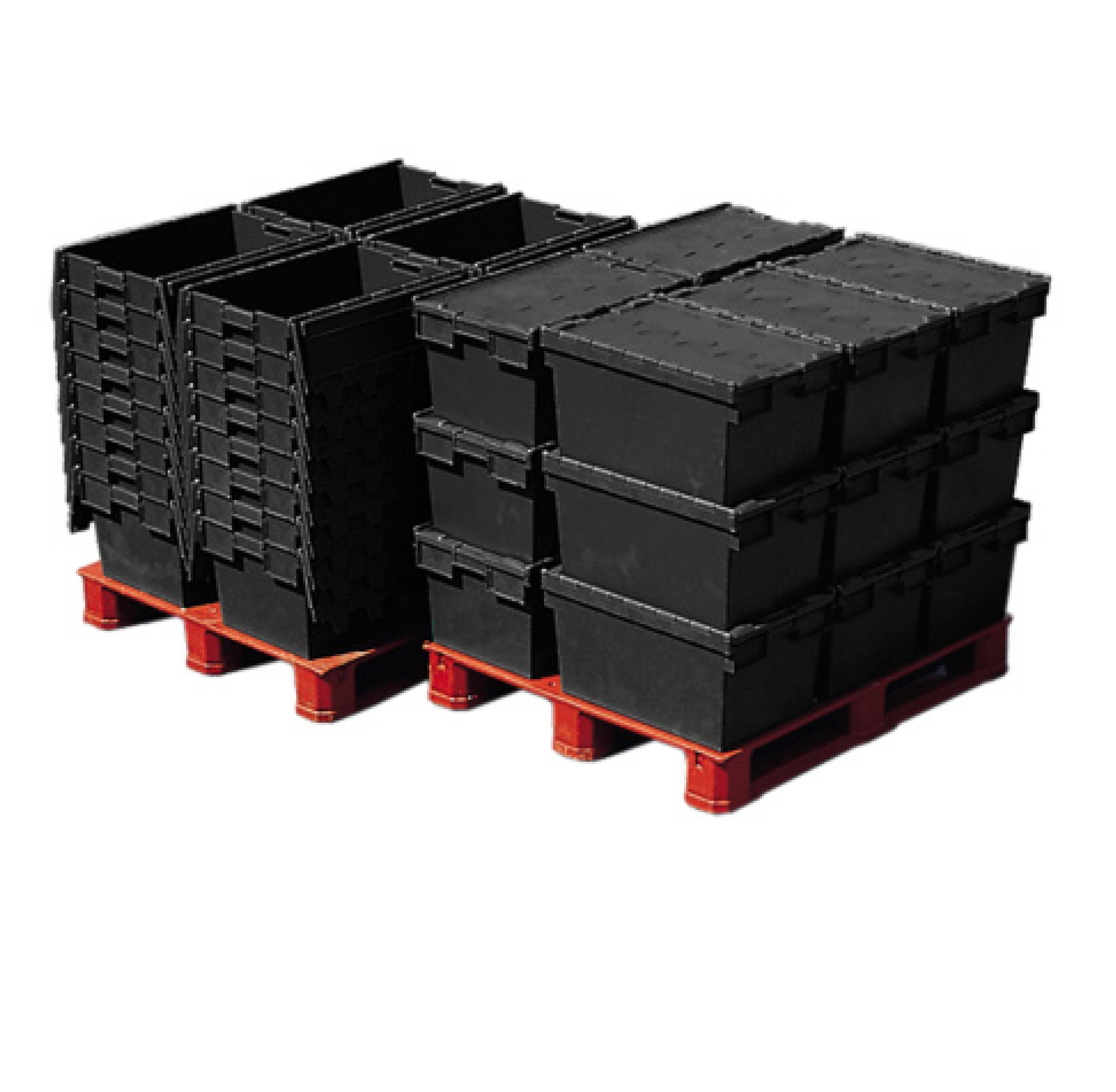 *Pallet of 80* 54L Attached Lid Container Original Totebox  (600x400x320mm)