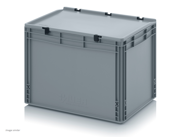 75L Euro Stacking Container With Lid Attached (600 x 400 x 435h mm)