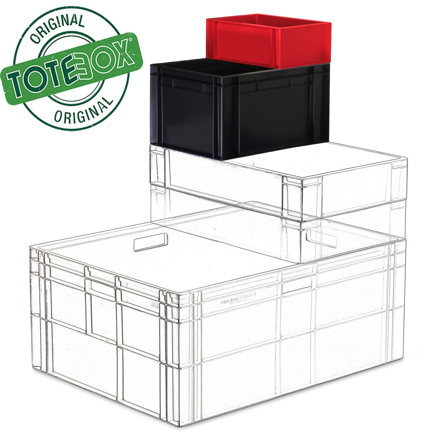 Original Totebox Small Solid Euro Stacking Container up to 400x300mm footprint