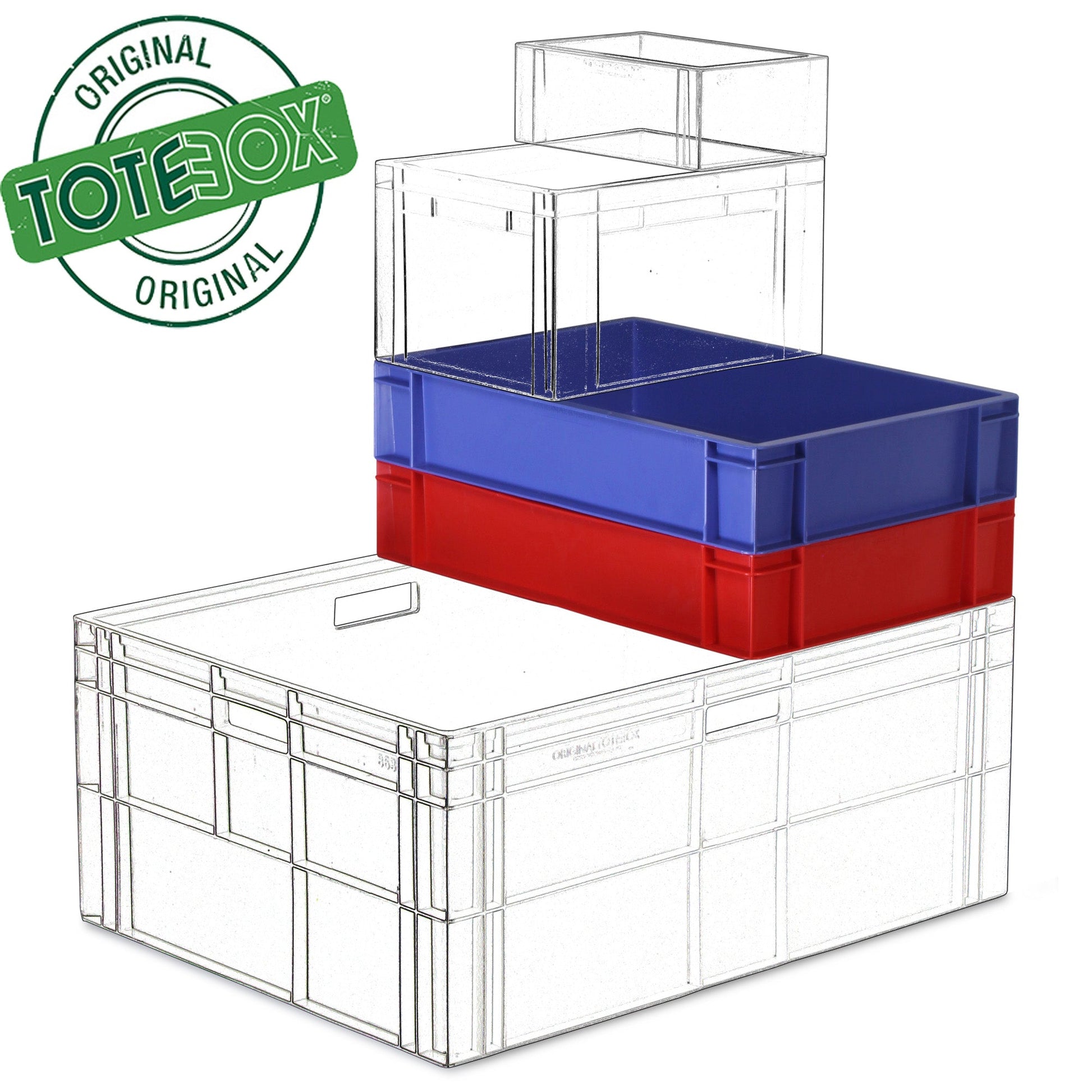 Original Totebox Medium Solid Euro Stacking Container 600x400mm Footprint