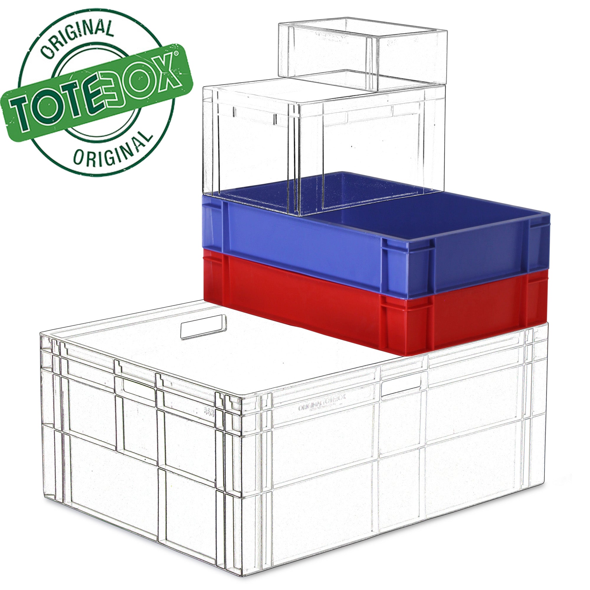 Original Totebox Medium Solid Euro Stacking Container 600x400mm Footprint