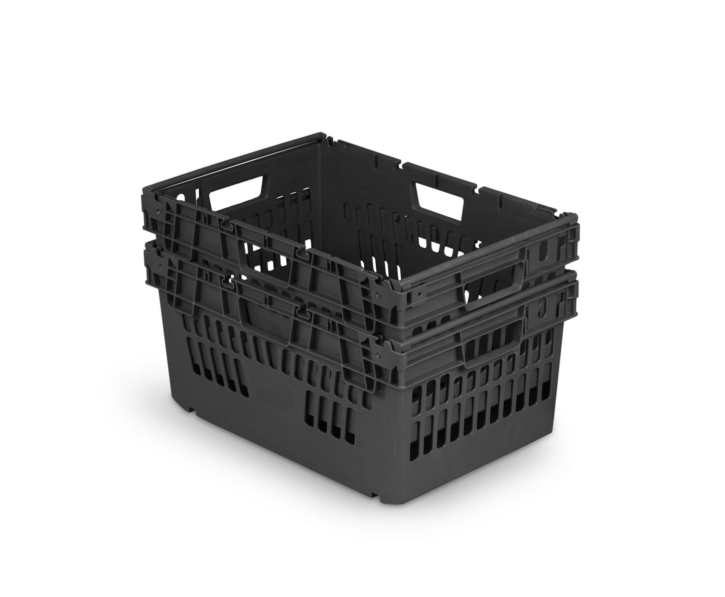 *Bundle of 5* 54L Stacking & Nesting Crate Ventilated Sides & Solid Base  (600x400x300mm)