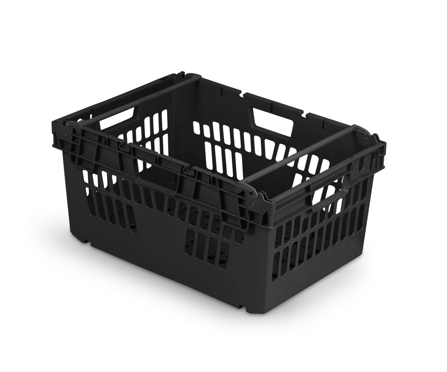 *Bundle of 5* 54L Stacking & Nesting Crate Ventilated Sides & Solid Base  (600x400x300mm)