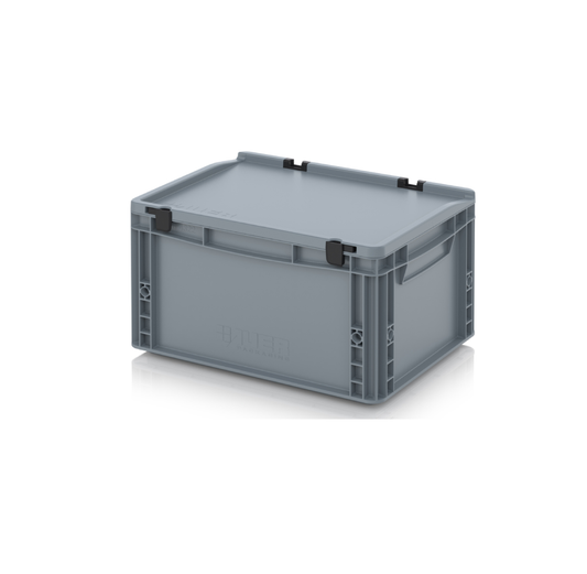 20L Euro Stacking Container With Lid Attached (400 x 300 x 246h mm)